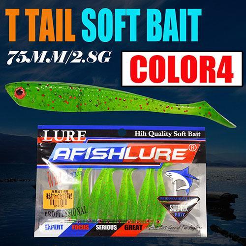 10Pcs/Lot Soft Bait Fish 75Mm 2.8G Fishing Tt Shad Silicone Bass Minnow Bait-Unrigged Plastic Swimbaits-Bargain Bait Box-Color4-Bargain Bait Box