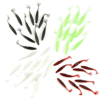 10X 2.16" Soft Super Fishing T Tail Soft Worm Fishing Lures Bait Fishing Tackle-Sexy bus-White-Bargain Bait Box