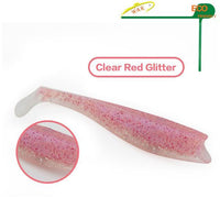 11 Cm Premium Shad With Big Paddle Tail Soft #H0904-110-Unrigged Plastic Swimbaits-Bargain Bait Box-Clear Red Glitter-Bargain Bait Box