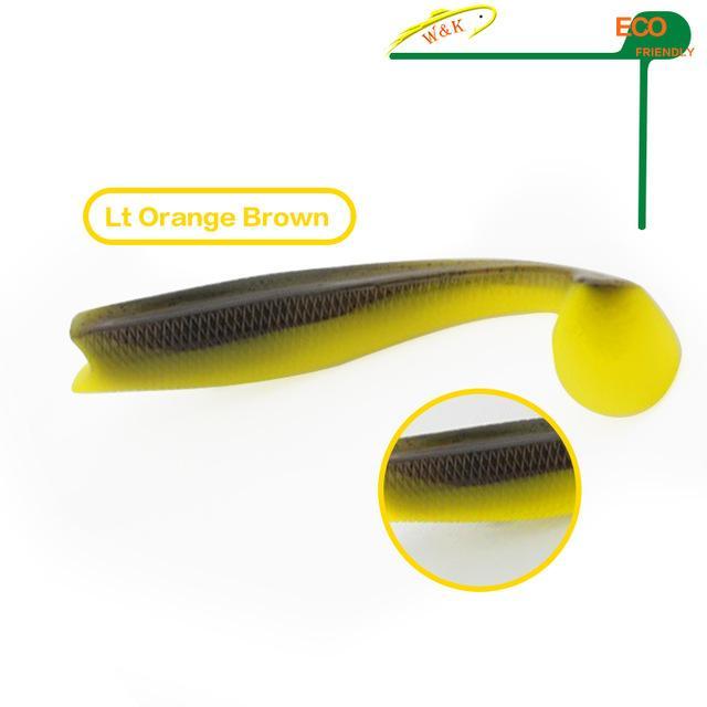 11 Cm Premium Shad With Big Paddle Tail Soft #H0904-110-Unrigged Plastic Swimbaits-Bargain Bait Box-Lt Orange Brown-Bargain Bait Box