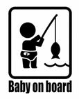 11*15.2Cm Baby On Board Fishing Vinyl Car Sticker Funny Personality Window-Fishing Decals-Bargain Bait Box-Black-Bargain Bait Box