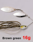 11/16G Metal Spinnerbait Rubber Jig Spoon Copper Hard Baits Artificial Baits-FJORD Fishing Store-brown green 16g-Bargain Bait Box