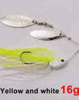 11/16G Metal Spinnerbait Rubber Jig Spoon Copper Hard Baits Artificial Baits-FJORD Fishing Store-yellow white 16g-Bargain Bait Box