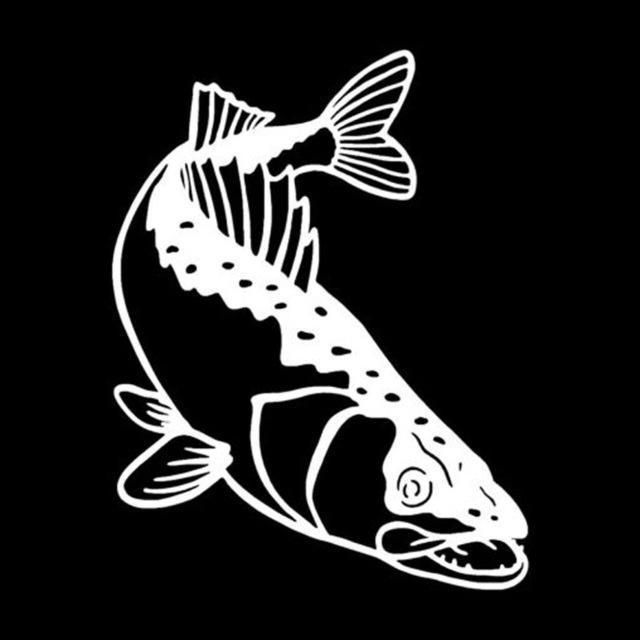 11.6*15.2Cm Walleye Fishing Personalized Car Stickers Decals Motorcycle Black-Fishing Decals-Bargain Bait Box-Silver-Bargain Bait Box