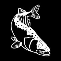 11.6*15.2Cm Walleye Fishing Personalized Car Stickers Decals Motorcycle Black-Fishing Decals-Bargain Bait Box-Silver-Bargain Bait Box