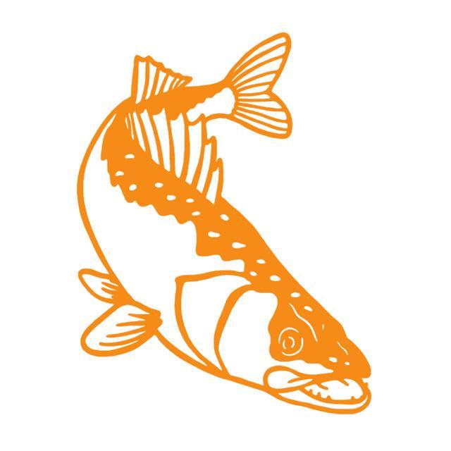 11.6*15.2Cm Walleye Fishing Creative Custom Car Sticker Fish Vinyl Decals For-Fishing Decals-Bargain Bait Box-Orange-Bargain Bait Box