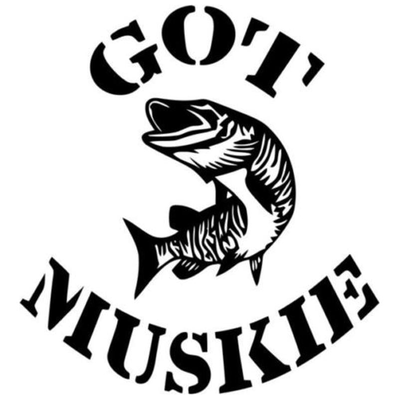 11.6Cm*12.5Cm Got Muskie Fishing Stickers Decals Car-Fishing Decals-Bargain Bait Box-Black-Bargain Bait Box