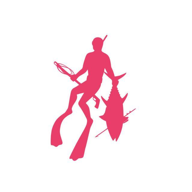 11.9*17.8Cm Vinyl Car Body Stickers Personalized Diving Fishing Spear Cool Car-Fishing Decals-Bargain Bait Box-Pink-Bargain Bait Box