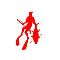 11.9*17.8Cm Vinyl Car Body Stickers Personalized Diving Fishing Spear Cool Car-Fishing Decals-Bargain Bait Box-Red-Bargain Bait Box