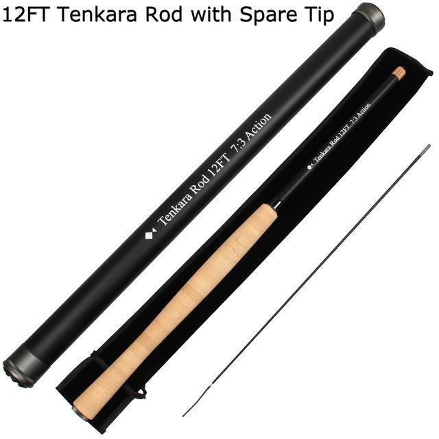 12 / 13Ft Tenkara Fly Rod Telescoping Fishing Pole Carbon Fiber Fly Fishing Rod-Fly Fishing Rods-Bargain Bait Box-Red-Bargain Bait Box