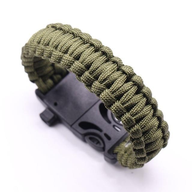 12 In 1 Tactical Multi Paracord Survival Bracelet Outdoor Camping Compass Rescue-Younger - malls Store-Green-Bargain Bait Box