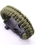 12 In 1 Tactical Multi Paracord Survival Bracelet Outdoor Camping Compass Rescue-Younger - malls Store-Green-Bargain Bait Box