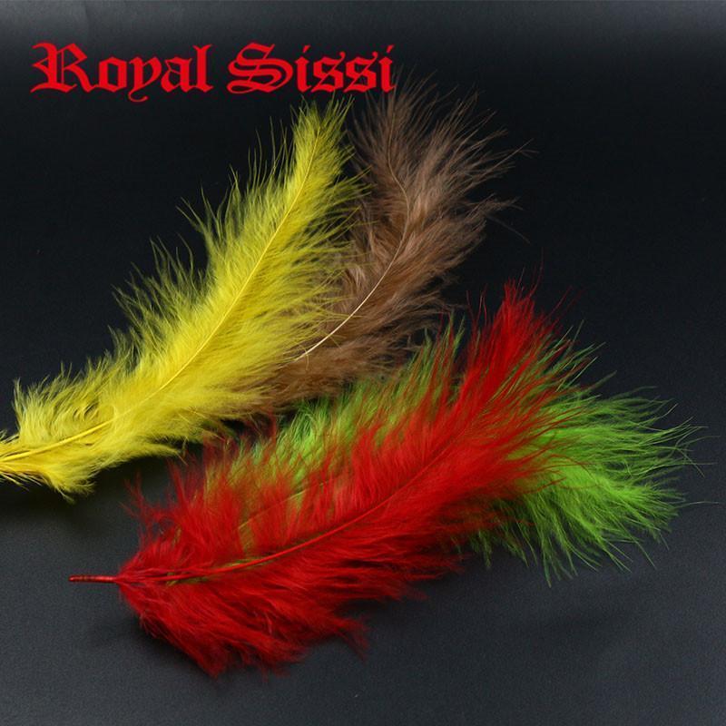120 Pcs Multiple Colors Combo Turkey Marabou Blood Quill Woolly Bugger Fly-Fly Tying Materials-Bargain Bait Box-6 bright colors-Bargain Bait Box