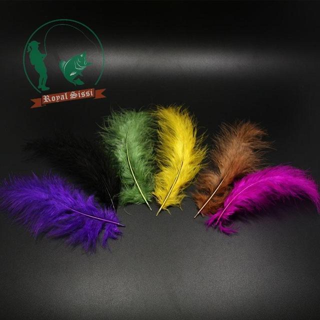 120 Pcs Multiple Colors Combo Turkey Marabou Blood Quill Woolly Bugger Fly-Fly Tying Materials-Bargain Bait Box-6 dark colors-Bargain Bait Box