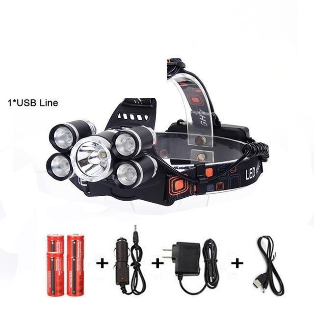 12000Lm Waterproof Powerful Headlamp Creexml-T6+4Q5 Led Headlight Fishing Head-Flashlights &amp; Headlamps-Bargain Bait Box-Bargain Bait Box