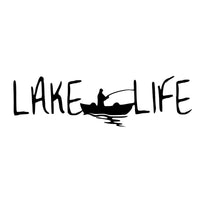 12Cm*3.5Cm Lake Life Fishing Stickers Decals Decor Vinyl S4-0421-Fishing Decals-Bargain Bait Box-Black-Bargain Bait Box