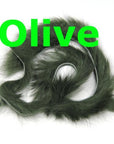 12Pcs 12 Color Vertical Cutting Rabbit Hair Strips Genuine Rabbit Fur Strip-Fly Tying Materials-Bargain Bait Box-12 PCS Olive-Bargain Bait Box