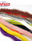 12Pcs 12 Color Vertical Cutting Rabbit Hair Strips Genuine Rabbit Fur Strip-Fly Tying Materials-Bargain Bait Box-12 PCS White-Bargain Bait Box