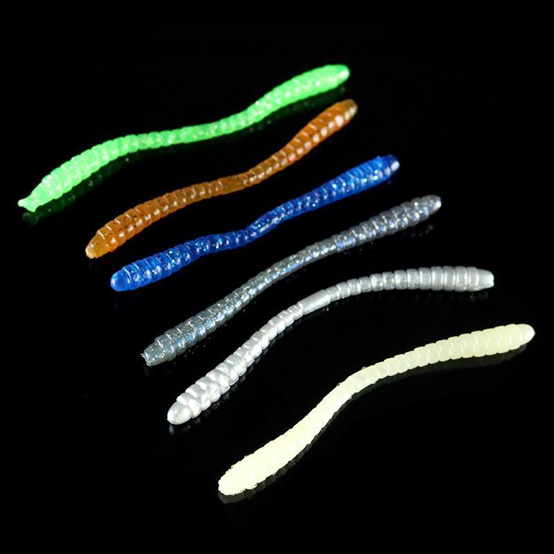 12Pcs Smell Plastic Worm Soft Bait 11Cm /2.5G Soft Bait Luminous Earthworm-Worms &amp; Grubs-Bargain Bait Box-Blue-Bargain Bait Box