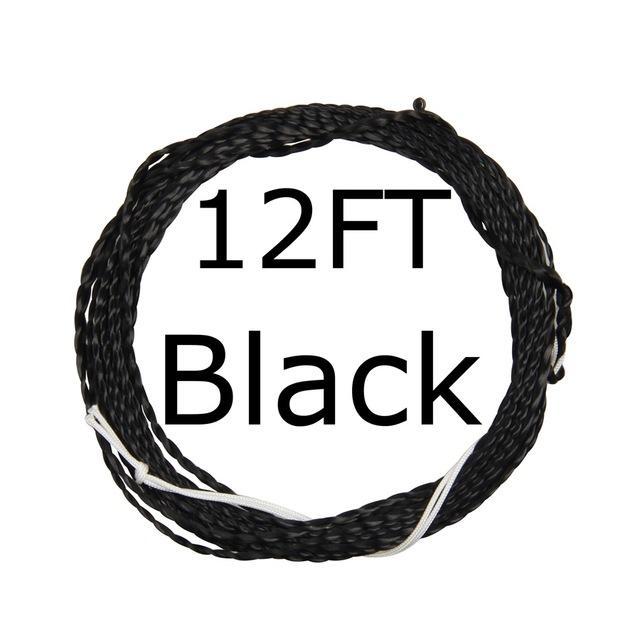12Ft (3.6M) / 13Ft (3.9M) Tenkara Fly Fishing Line Furled Leader Grass Green-Angler Dream Official Store-Black 12FT-Bargain Bait Box