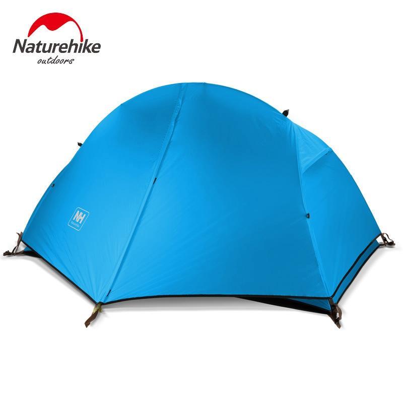 1.3Kg Naturehike Tent 20D Silicone Fabric Ultralight 1 Person Double Layers-Mount Hour Outdoor Co.,Ltd store-Blue 210T Fabric-Bargain Bait Box