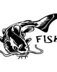 14.4Cm*9.4Cm Catfish Fishing Vinyl Car Sticker Motorcycle Decal S4-0382-Fishing Decals-Bargain Bait Box-Black-Bargain Bait Box