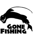 14.7Cm*12.1Cm Gone Fishing Scary Monster Motorcycle Stickers Decals S4-0292-Fishing Decals-Bargain Bait Box-Black-Bargain Bait Box