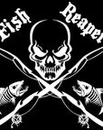 14.8Cm*15.1Cm Fish Reaper Skull Fishing Vinyl Car-Styling Stickers Decals-Fishing Decals-Bargain Bait Box-Silver-Bargain Bait Box