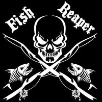 14.8Cm*15.1Cm Fish Reaper Skull Fishing Vinyl Car-Styling Stickers Decals-Fishing Decals-Bargain Bait Box-Silver-Bargain Bait Box