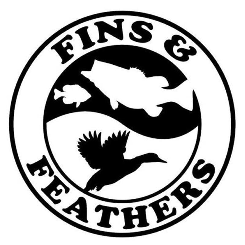 14Cm*14Cm Fins And Feathers Fishing Decal Car Styling Vinyl Stickers-Fishing Decals-Bargain Bait Box-Black-Bargain Bait Box