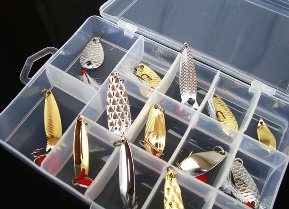 14Pcs Mix Lure Spoon Fishing Fish Spoon Box Set-Hard Bait Kits-Bargain Bait Box-Bargain Bait Box