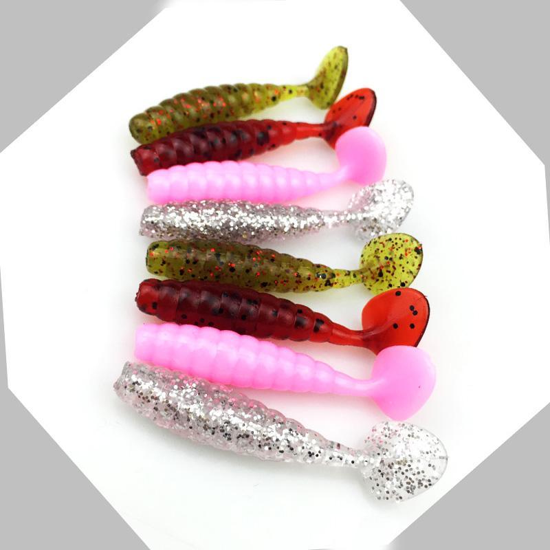 14Pcs/Lot 4Cm/1.3G Lures Soft Bait Worms Fishing Lure With Salt Smell Hot-Dreamer Zhou&#39;store-color A-Bargain Bait Box