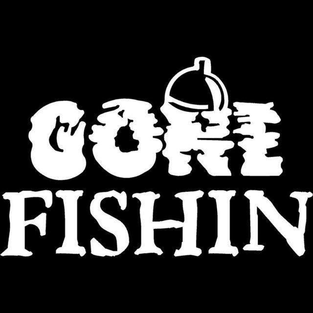 15.5X10Cm Gone Fishin Bobber Fishing Fish Funny Vinyl Decal Motorcycle Car-Fishing Decals-Bargain Bait Box-Silver-Bargain Bait Box