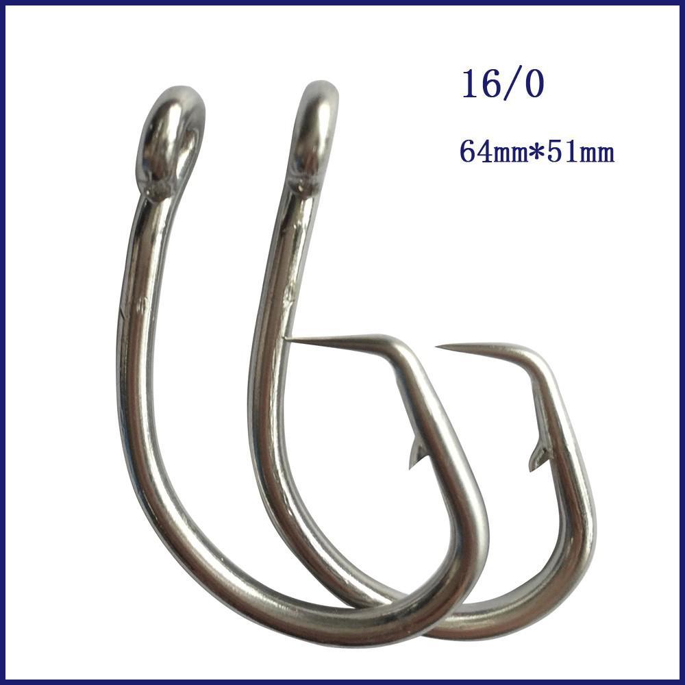 15Pcs 16/0 Mustad Fishing Hook Stainless Steel Tuna Circle Fishing Hook Mustad-Circle Hooks-Bargain Bait Box-Bargain Bait Box