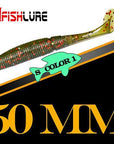 15Pcs/Lot Afish Paddle Tail Soft 50Mm 1G T Tail Fishy Smell Worms Bass Sea-Unrigged Plastic Swimbaits-Bargain Bait Box-COLOR1-Bargain Bait Box
