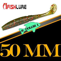 15Pcs/Lot Afish Paddle Tail Soft 50Mm 1G T Tail Fishy Smell Worms Bass Sea-Unrigged Plastic Swimbaits-Bargain Bait Box-COLOR1-Bargain Bait Box