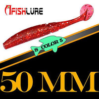15Pcs/Lot Afish Paddle Tail Soft 50Mm 1G T Tail Fishy Smell Worms Bass Sea-Unrigged Plastic Swimbaits-Bargain Bait Box-COLOR5-Bargain Bait Box