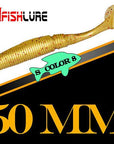 15Pcs/Lot Afish Paddle Tail Soft 50Mm 1G T Tail Fishy Smell Worms Bass Sea-Unrigged Plastic Swimbaits-Bargain Bait Box-COLOR8-Bargain Bait Box
