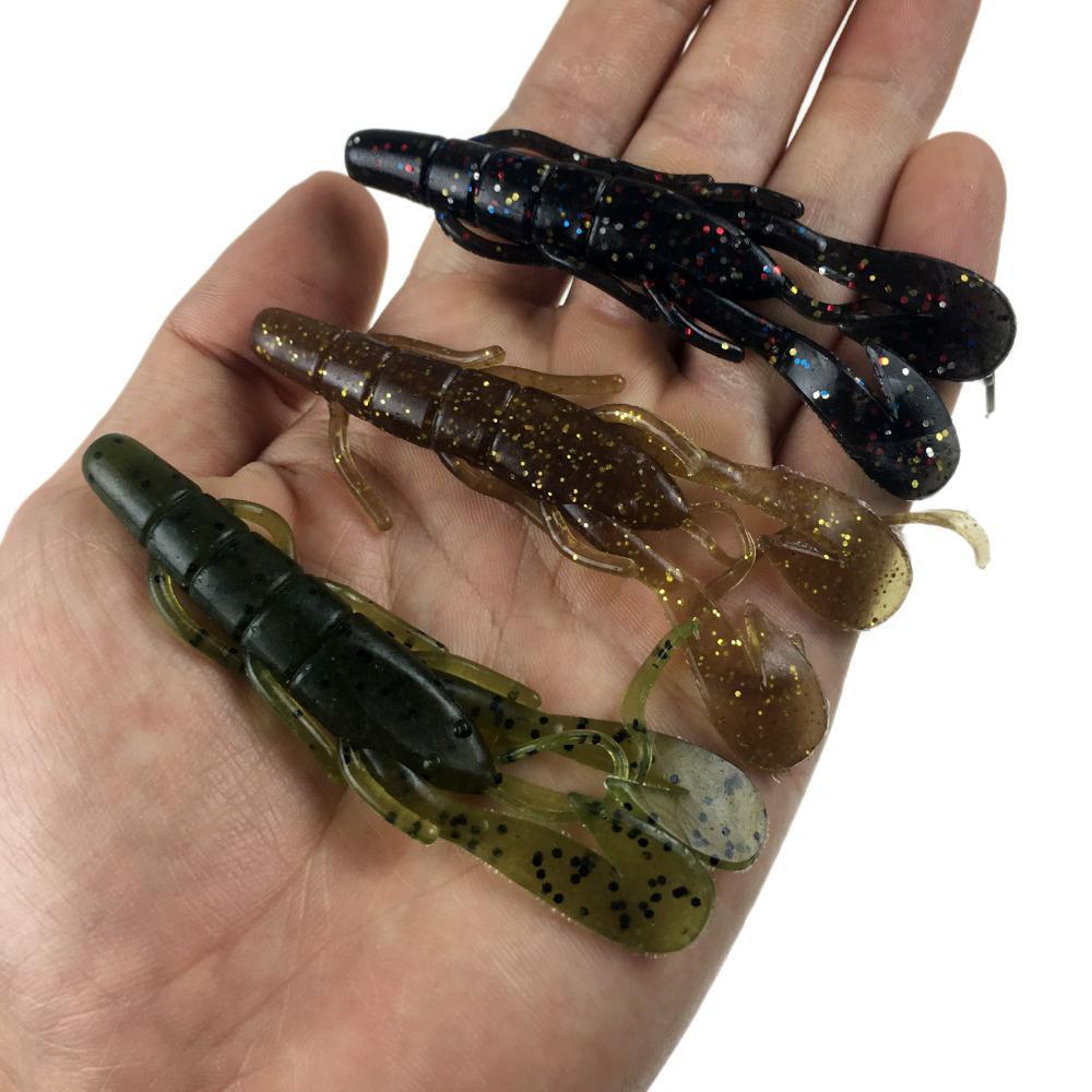 15Pcs 3.5In 9.5Cm Fishing Lure Silicone Bait Pesca Speed Craw Trout Bass-THKFISH FISHING TACKLE CO.,LTD-Black-Bargain Bait Box
