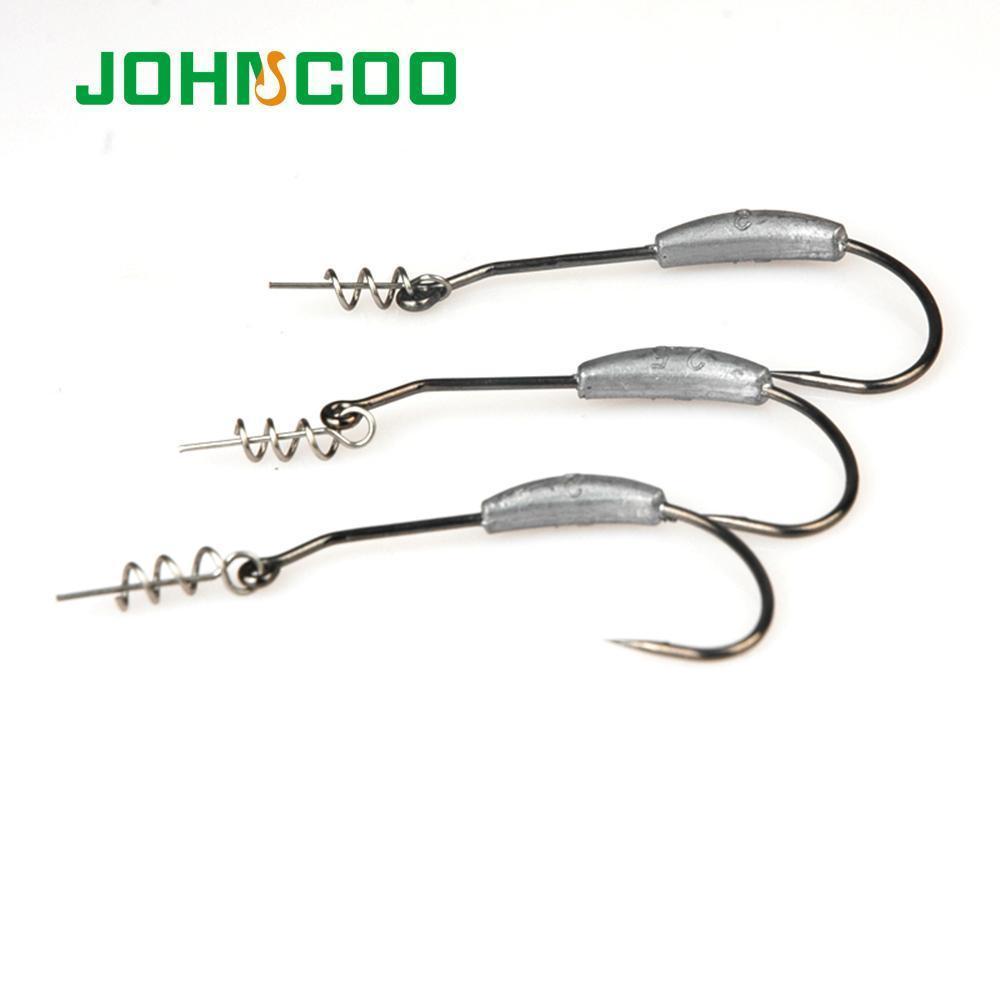 15Pcs Barbed Lead Offset Fishing Fish Hook Fit For Texas Carolina