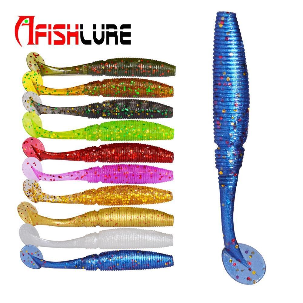 15Pcs/Lot Afishlure Paddle Tail Soft Lure 50Mm 1G T Tail Fishy Smell Worms-Afishlure Official Store-COLOR1-Bargain Bait Box