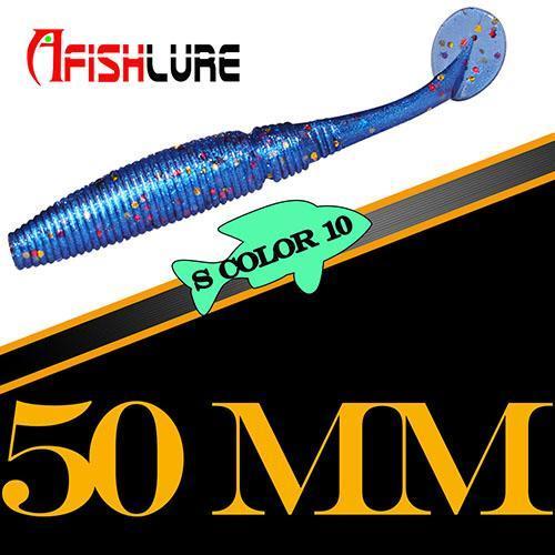15Pcs/Lot Afishlure Paddle Tail Soft Lure 50Mm 1G T Tail Fishy Smell Worms-Afishlure Official Store-COLOR10-Bargain Bait Box