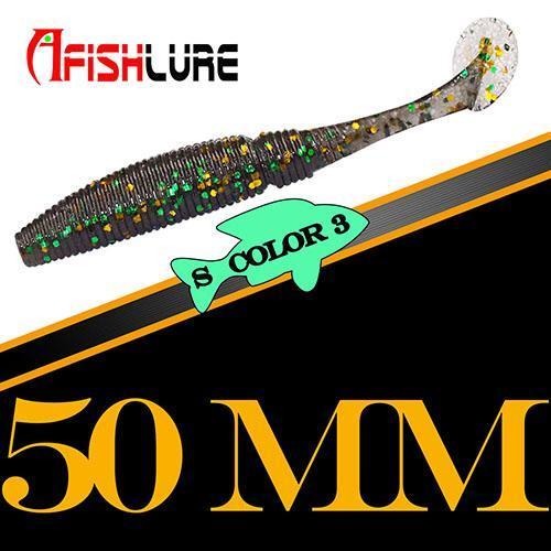 15Pcs/Lot Afishlure Paddle Tail Soft Lure 50Mm 1G T Tail Fishy Smell Worms-Afishlure Official Store-COLOR3-Bargain Bait Box