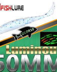15Pcs/Lot Luminous Paddle Tail Soft Grubs 1G 50Mm Glow In Dark T Tail Lure Jig-A Fish Lure Wholesaler-Color10 Luminous-Bargain Bait Box