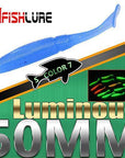15Pcs/Lot Luminous Paddle Tail Soft Grubs 1G 50Mm Glow In Dark T Tail Lure Jig-A Fish Lure Wholesaler-Color7 Luminous-Bargain Bait Box