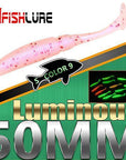 15Pcs/Lot Luminous Paddle Tail Soft Grubs 1G 50Mm Glow In Dark T Tail Lure Jig-A Fish Lure Wholesaler-Color9 Luminous-Bargain Bait Box
