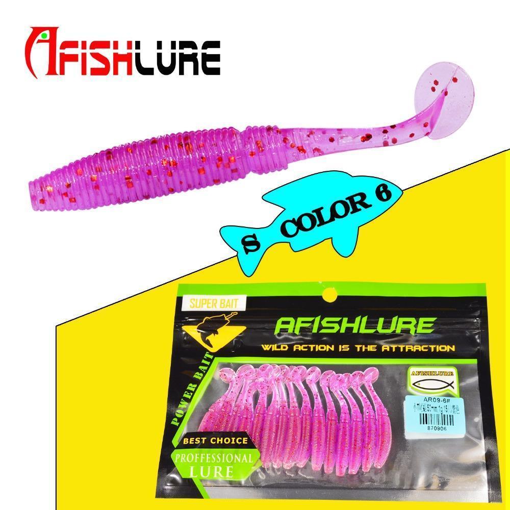 15Pcs/Lot T Tail Soft Lure 50Mm 1G Paddle Tail Soft Grubs Maggot Plastic Fishing-A Fish Lure Wholesaler-Color1-Bargain Bait Box
