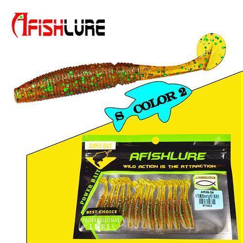 15Pcs/Lot T Tail Soft Lure 50Mm 1G Paddle Tail Soft Grubs Maggot Plastic Fishing-A Fish Lure Wholesaler-Color2-Bargain Bait Box