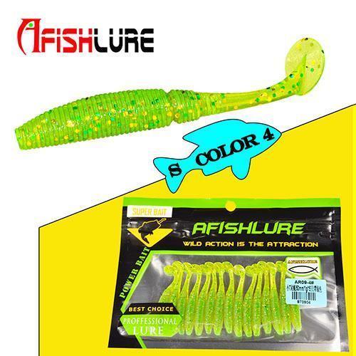 15Pcs/Lot T Tail Soft Lure 50Mm 1G Paddle Tail Soft Grubs Maggot Plastic Fishing-A Fish Lure Wholesaler-Color4-Bargain Bait Box