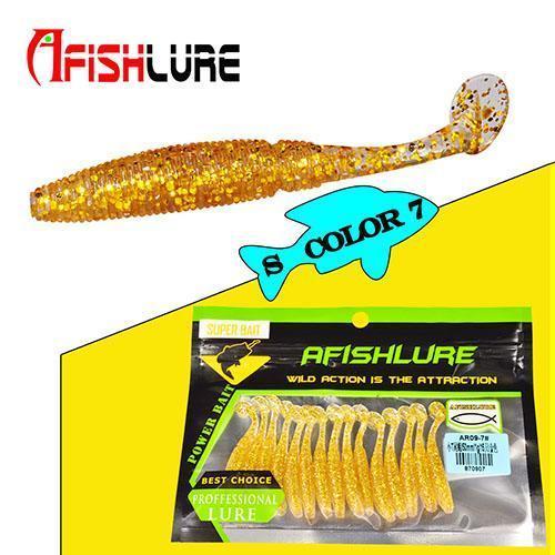 15Pcs/Lot T Tail Soft Lure 50Mm 1G Paddle Tail Soft Grubs Maggot Plastic Fishing-A Fish Lure Wholesaler-Color7-Bargain Bait Box